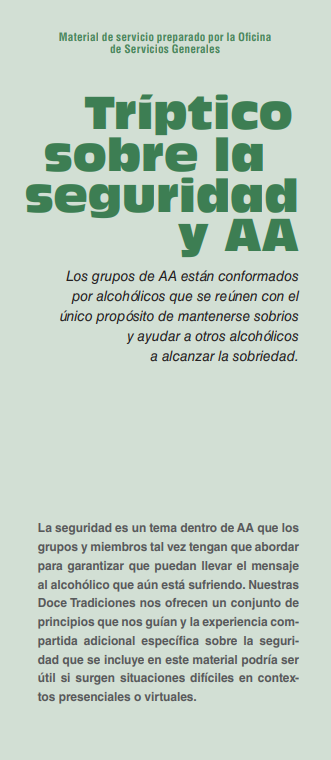 TRÍPTICO SOBRE LA SEGURIDAD Y AA